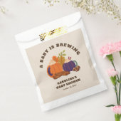 Baby is het brouwen van pompoen koffie Herfst Baby Bedankzakje (Gezegeld)