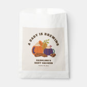 Baby is het brouwen van pompoen koffie Herfst Baby Bedankzakje (Voorkant)