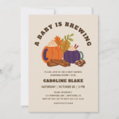 Baby is het brouwen van pompoen koffie Herfst Baby Kaart (Voorkant)