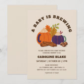 Baby is het brouwen van pompoen koffie Herfst Baby Kaart (Voorkant / Achterkant)