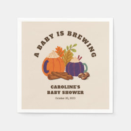 Baby is het brouwen van pompoen koffie Herfst Baby Servet
