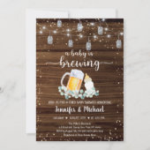 Baby is het brouwen van Rustic String Lights Baby  Kaart (Voorkant)