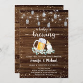 Baby is het brouwen van Rustic String Lights Baby Kaart (Voorkant / Achterkant)