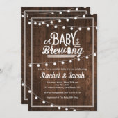 Baby is het brouwen van rustiek Baby shower Kaart (Voorkant / Achterkant)