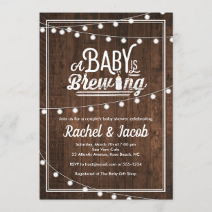 Baby is het brouwen van rustiek Baby shower Kaart