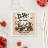 Baby is het brouwen van rustieke thee waterkoker p servet (Insitu)