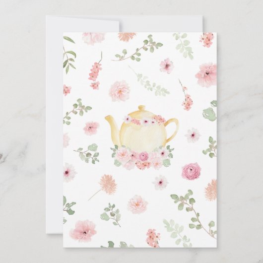 Baby is het brouwen van Tea Party Shower Kaart (Achterkant)