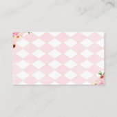 Baby is het brouwen van thee luier loterij roze Ba Informatiekaartje (Achterkant)