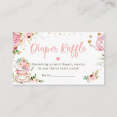 Baby is het brouwen van thee luier loterij roze Ba Informatiekaartje (Voorkant)