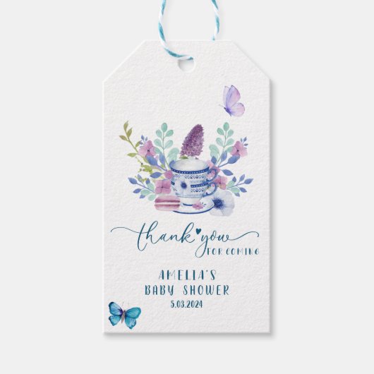 Baby is het brouwen van thee party Baby shower Dan Cadeaulabel (Voorkant)