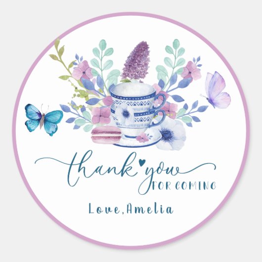 Baby is het brouwen van thee party Baby shower Dan Ronde Sticker (Voorkant)