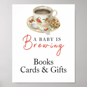 Baby is het koffie zetten Kaarten en cadeaus baby  Poster