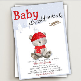 Baby is het Koud Beer Baby shower Kaart