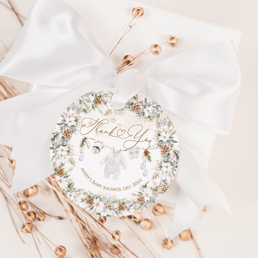 Baby is het koude buiten kleding lijn Baby shower Bedankjes Labels