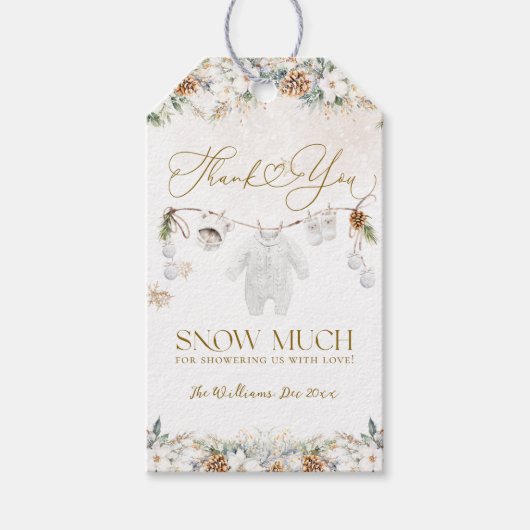 Baby is het koude buiten kleding lijn Baby shower Cadeaulabel (Voorkant)