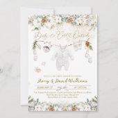 Baby is het koude buiten kleding lijn Baby shower Kaart (Voorkant)
