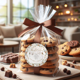 Baby is het koude buiten kleding lijn Baby shower Ronde Sticker