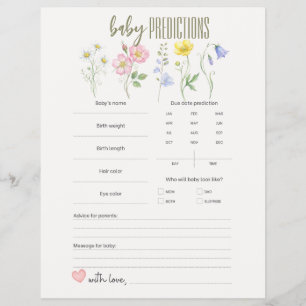 Baby is in Bloom, Single Flowers Baby Voorspelling Flyer