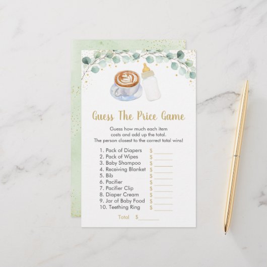 Baby is koffie aan het brouwen en het prijsspel (Voorkant / Achterkant in situ)