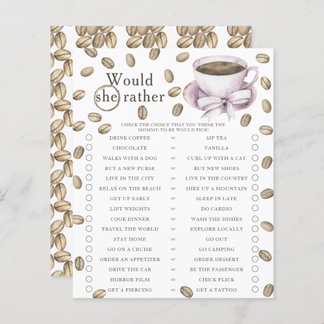 Baby is koffie aan het zetten (Voorkant / Achterkant)