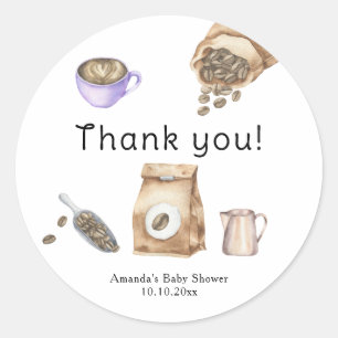 Baby is koffie aan het zetten Dank je Ronde Sticker