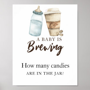 Baby is koffie aan het zetten Hoeveel snoepjes Poster