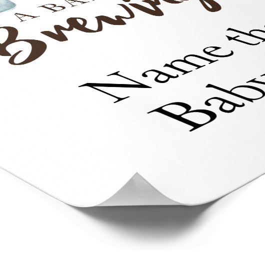 Baby is koffie aan het zetten Naam dat baby eten Poster (Hoek)