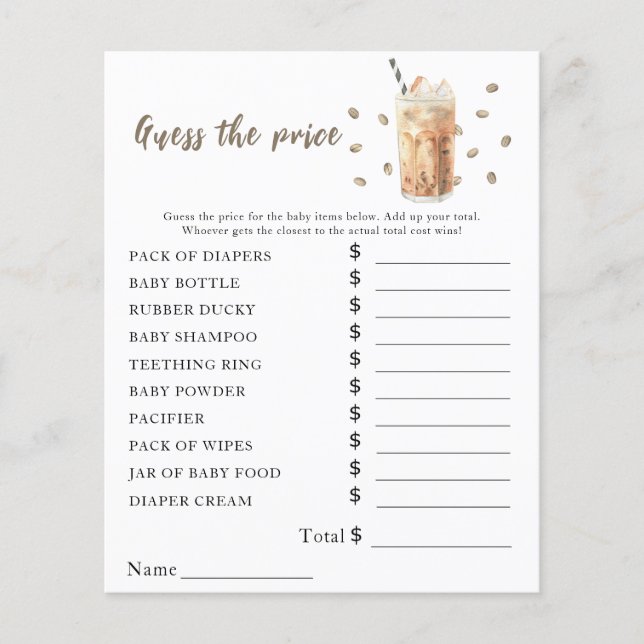 Baby is koffie aan het zetten - Price Guess Game (Voorkant)