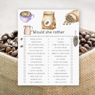Baby is koffie aan het zetten. Wat zou ze liever h