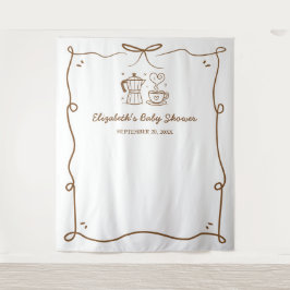 Baby is koffie Baby shower brouwen Wandkleed