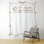 Baby is koffie Baby shower brouwen Wandkleed (In situ)