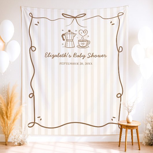 Baby is koffie Baby shower brouwen Wandkleed