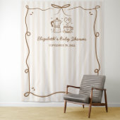 Baby is koffie Baby shower brouwen Wandkleed (In situ)