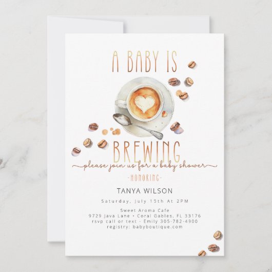 Baby is koffiebranderij Baby shower | bewerkbaar Kaart (Voorkant)