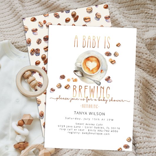Baby is koffiebranderij Baby shower | bewerkbaar Kaart