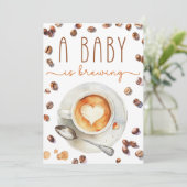 Baby is koffiebranderij Baby shower | Waterverf Kaart (Staand voorkant)