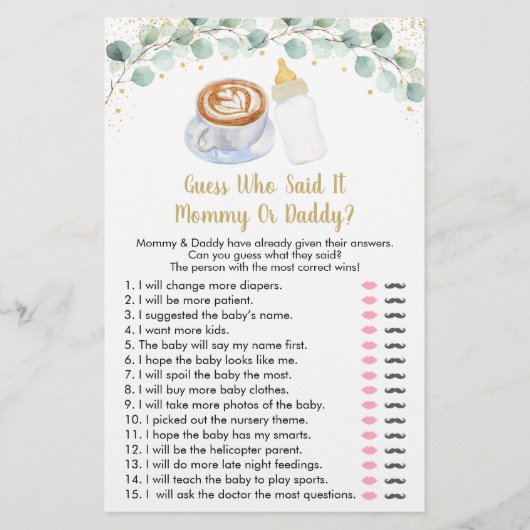 Baby is koffieraad die zei dat het speelde (Voorkant)