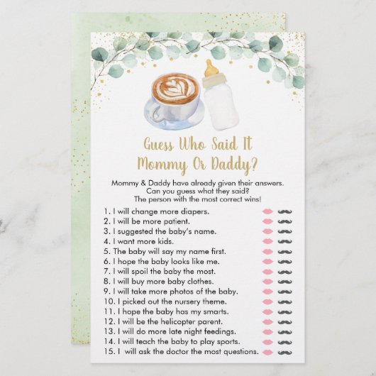 Baby is koffieraad die zei dat het speelde (Voorkant / Achterkant)