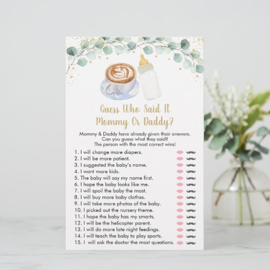 Baby is koffieraad die zei dat het speelde (Staand voorkant)