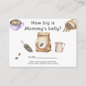 Baby is koffiezetten Hoe groot is mama's buik Informatiekaartje (Voorkant)