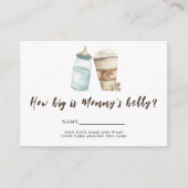 Baby is koffiezetten Hoe groot is mama's buik Informatiekaartje (Voorkant)