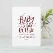 Baby is kou buiten kerstvakantie save the date (Staand voorkant)