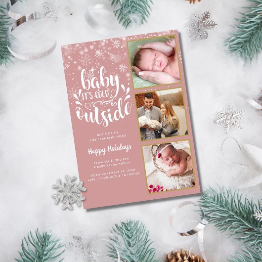Baby is koud buiten 3 FotoGirl Holiday Birth Aankondiging