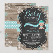 Baby is Koud Buiten Aqua Baby shower Kaart (Voorkant / Achterkant)