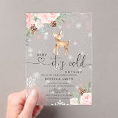 Baby is koud buiten Baby herten Baby shower Acryl Uitnodigingen (Insitu (Draagbaar))