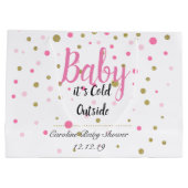 Baby is koud buiten Bag - Roze Groot Cadeauzakje (Achterkant)