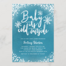 Baby is koud buiten blauw Baby shower