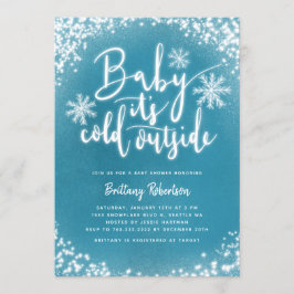 Baby is koud buiten blauw Baby shower Kaart