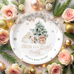 Baby is koud buiten Blush Pink Baby Polar Beer Papieren Bordje<br><div class="desc">De Baby zijn Cold Outside Blush Pink Baby Polar Beer Paper Borden is een charmant en grillig ontwerp, ideaal voor een gezellig winterfeest. In het hart van de items bevindt zich een schattig polair beer, waarvan de zachte, knuffelige uitstraling warmte en blijdschap oproept. Het beer, omringd door zachtjes vallende sneeuwvlokken,...</div>