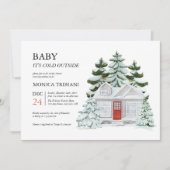 Baby is koud buiten de Cozy Winter Kerstshow Kaart (Voorkant)